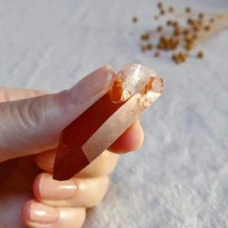 Tangerine krystal - unikátní surový mistrovský krystal v extra kvalitě z Brazílie B. 14 g ~ Delfín + Duha