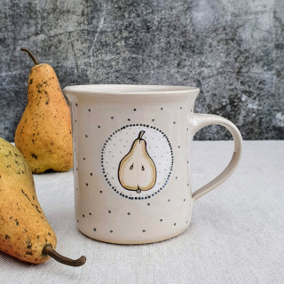 Malovaný keramický hrnek s hruškou 350 ml 