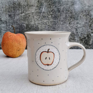 Malovaný keramický hrnek s jablkem 350 ml 