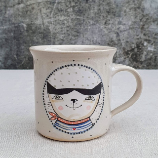 Malovaný keramický hrnek s kočkou 200 ml