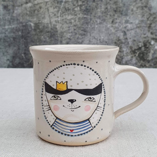 Malovaný keramický hrnek s kočičí princeznou 200 ml