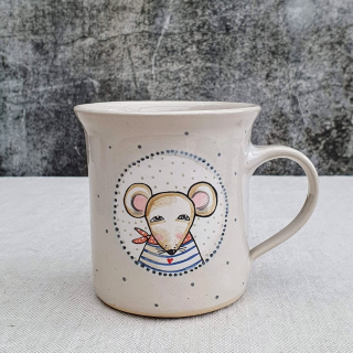 Malovaný keramický hrnek s myškou 350 ml 