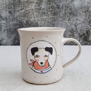 Malovaný keramický hrnek s pejskem 350 ml 