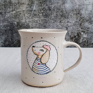 Malovaný keramický hrnek s pejskem 350 ml 
