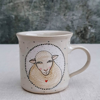 Malovaný keramický hrnek s ovečkou 200 ml