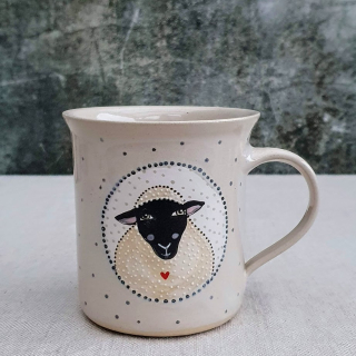 Malovaný keramický hrnek s ovečkou 350 ml 