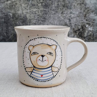 Malovaný keramický hrnek s medvídkem 200 ml