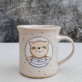 Malovaný keramický hrnek s medvídkem 350 ml 