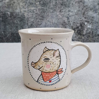 Malovaný keramický hrnek s divočákem 200 ml