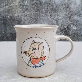 Malovaný keramický hrnek s divočákem 350 ml 