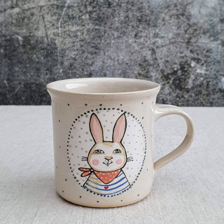 Malovaný keramický hrnek se zajíčkem 200 ml