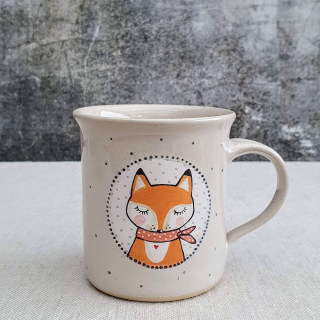 Malovaný keramický hrnek s liškou 350 ml 